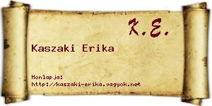 Kaszaki Erika névjegykártya